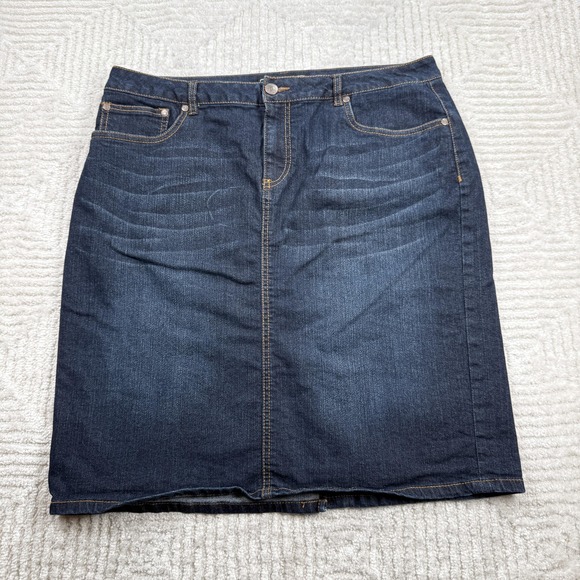 Cato Dresses & Skirts - Cato Skirt Womens 16 Blue Denim Pencil Jean Stretch Casual Classic Casuel Work